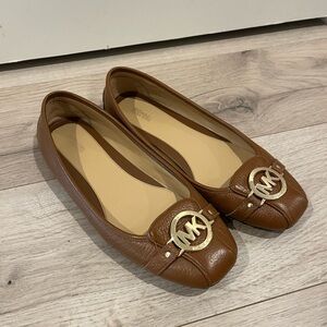 Michael Kors Brown Leather Ballet Flats- size 11
